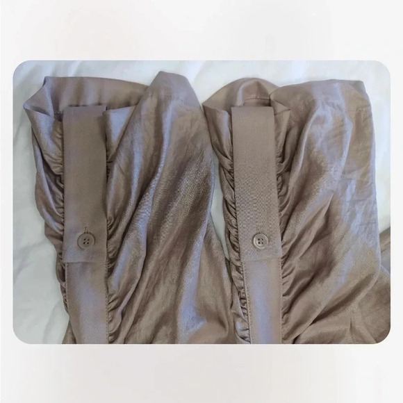 BCBGMaxAzria Margie Khaki Rouched Mini Tie Dress Size XS - Picture 12 of 12